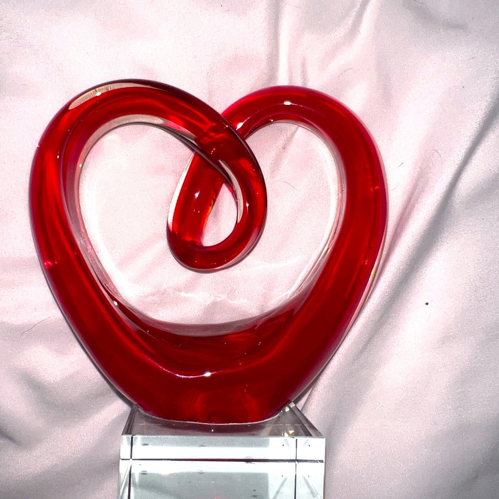 Murano  glass heart art piece